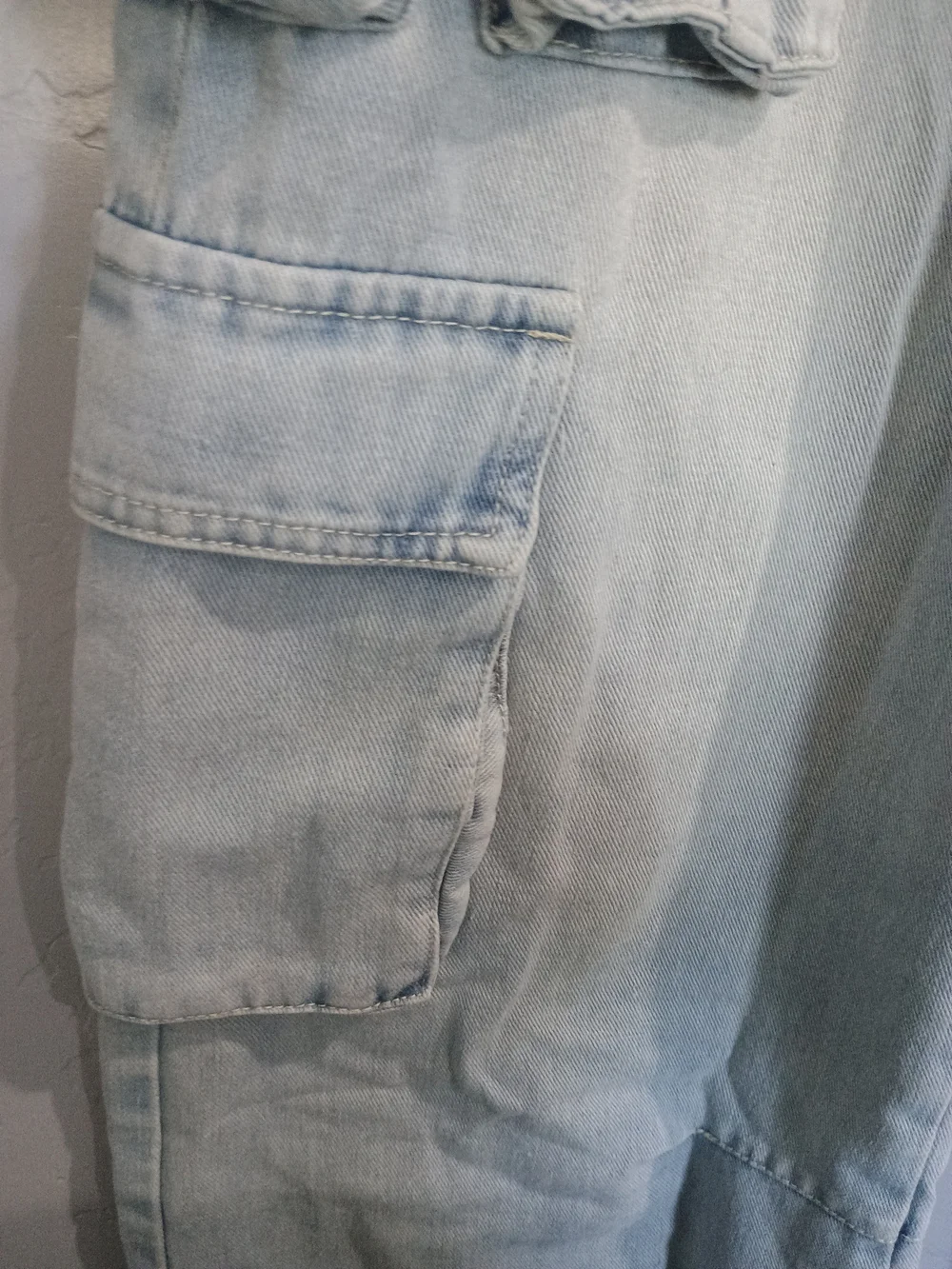 Kids Light Blue Cargo Jeans with Multi-Pocket Design